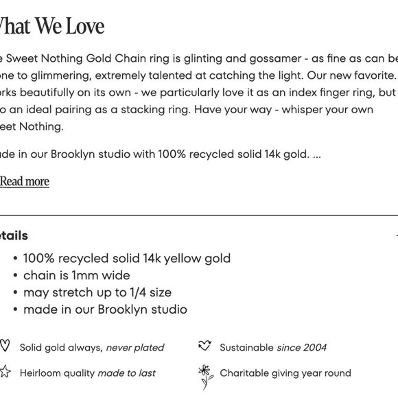 Catbird NYC 14k Sweet Nothing Ring size 6 - Picture 5 of 7